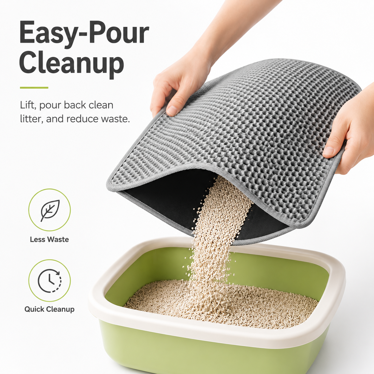 Double-Layer Honeycomb Cat Litter Mat – Soft Washable Litter Trapper for Cleaner Floors