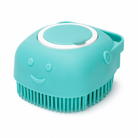 2-in-1 Silicone Pet Bath Brush with Shampoo Dispenser – Soft Massage Scrubber for Dogs & Cats