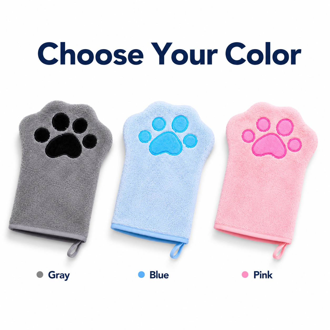 Paw-Shaped Pet Drying Mitt – Soft Quick-Absorbent Towel Glove for Dogs & Cats