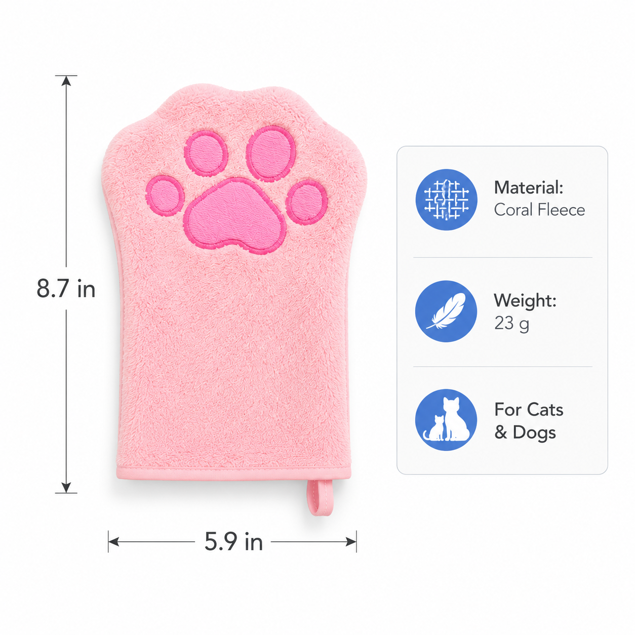 Paw-Shaped Pet Drying Mitt – Soft Quick-Absorbent Towel Glove for Dogs & Cats