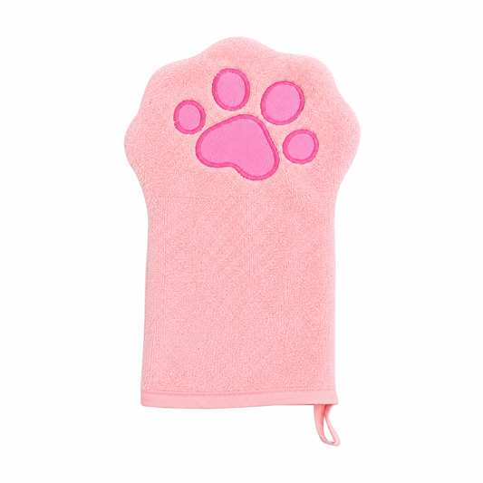 Paw-Shaped Pet Drying Mitt – Soft Quick-Absorbent Towel Glove for Dogs & Cats