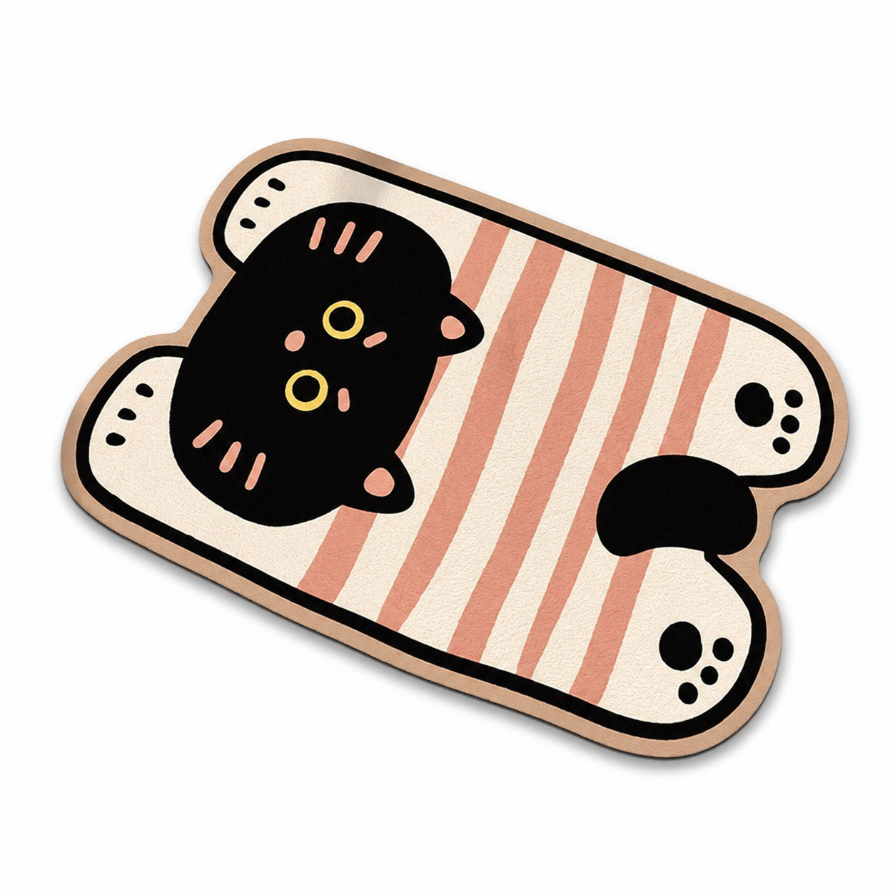 Cute Cat-Shaped Non-Slip Pet Feeding Mat – Easy-Clean Floor Protector for Food & Water Bowls