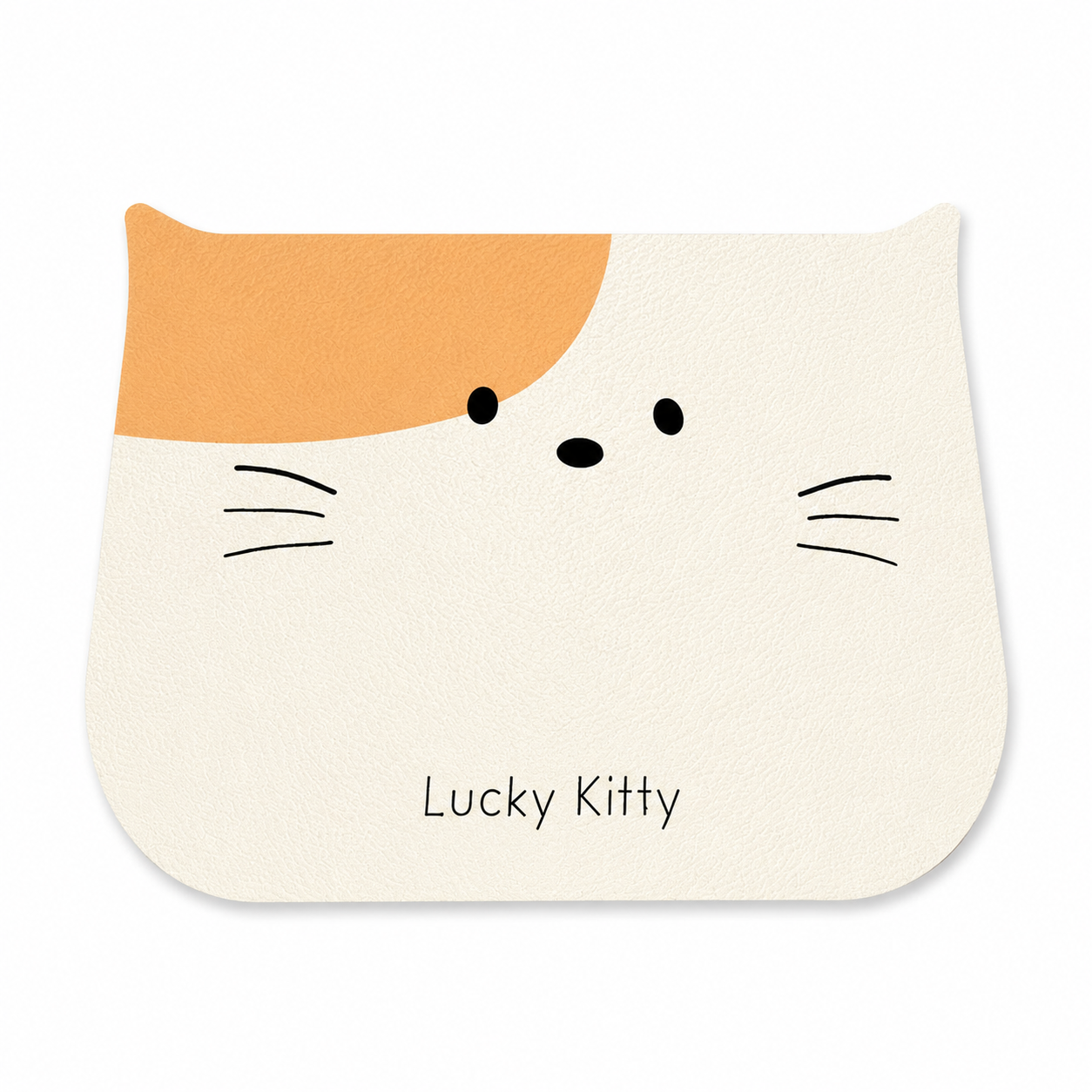 Cute Cat-Shaped Non-Slip Pet Feeding Mat – Easy-Clean Floor Protector for Food & Water Bowls